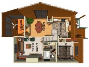 Two Bedroom Deluxe Cabin Floor Plan